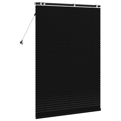 vidaXL Venetian Blind Black 120 x 160 cm 35 mm Solid Paulownia Wood