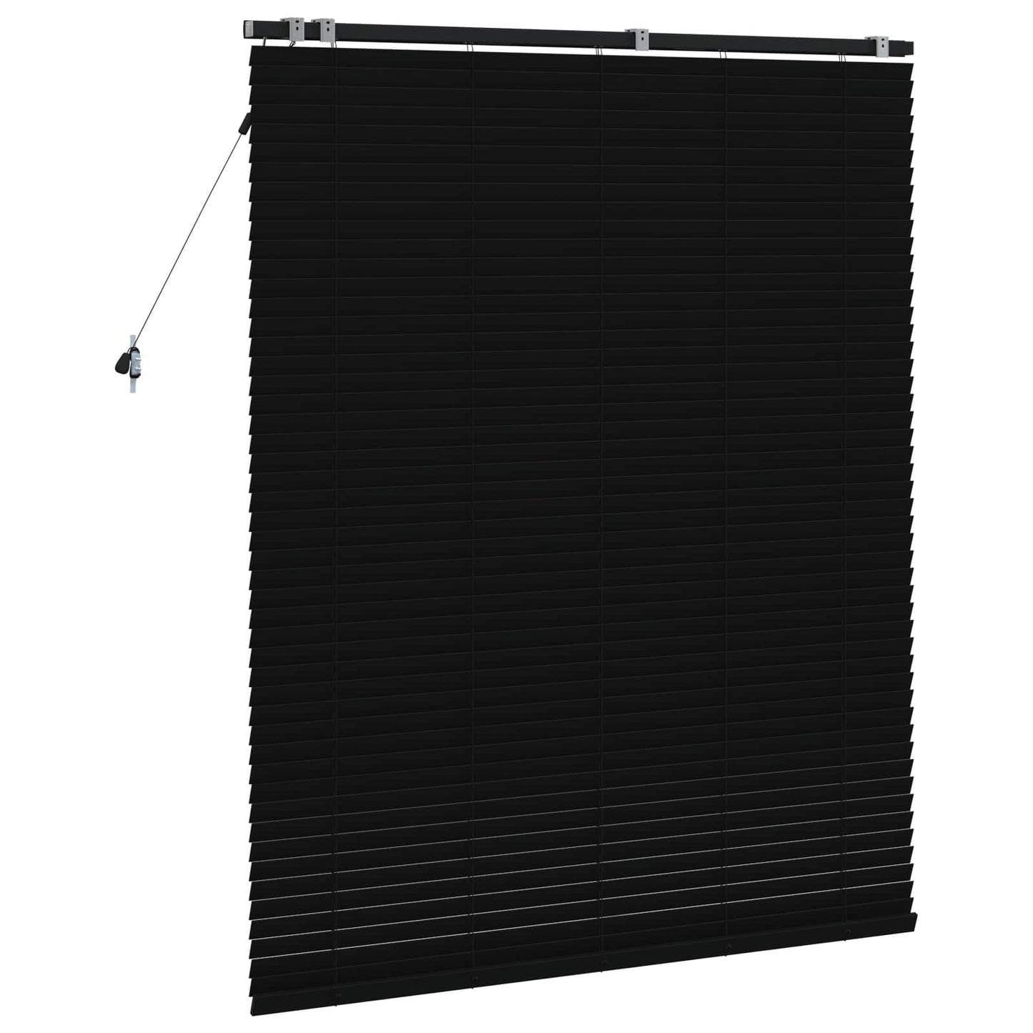 vidaXL Venetian Blind Black 125 x 160 cm 35 mm Solid Paulownia Wood