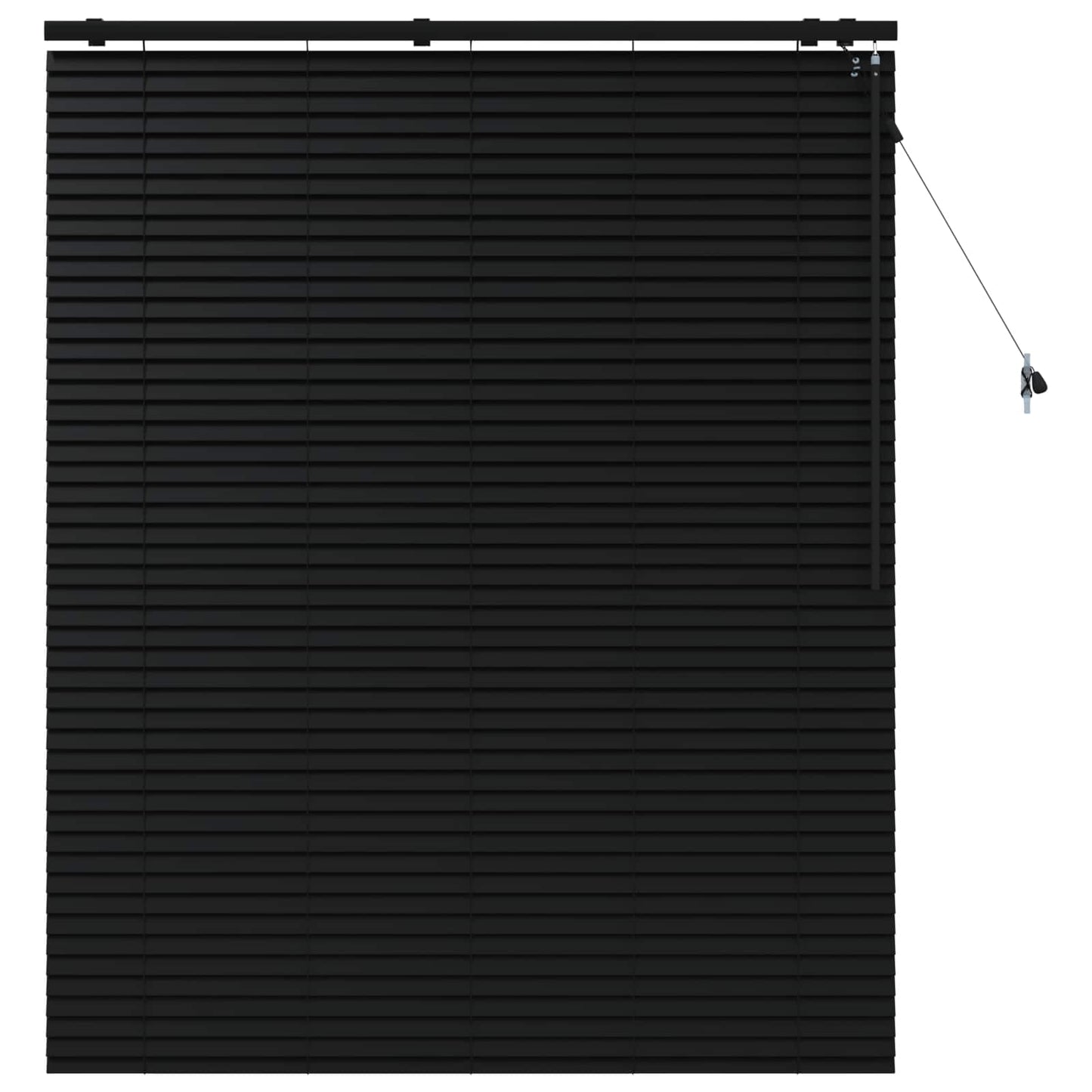 vidaXL Venetian Blind Black 125 x 160 cm 35 mm Solid Paulownia Wood