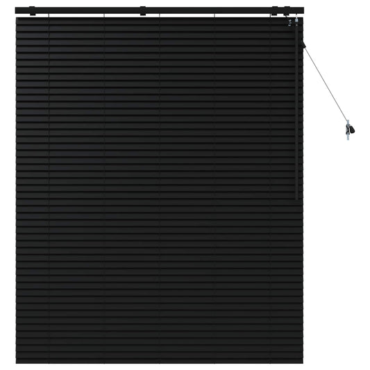 vidaXL Venetian Blind Black 125 x 160 cm 35 mm Solid Paulownia Wood