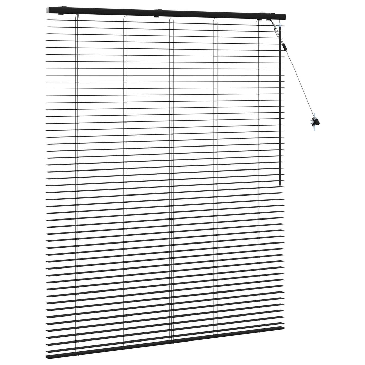 vidaXL Venetian Blind Black 140 x 160 cm 35 mm Solid Paulownia Wood