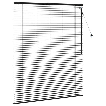 vidaXL Venetian Blind Black 140 x 160 cm 35 mm Solid Paulownia Wood