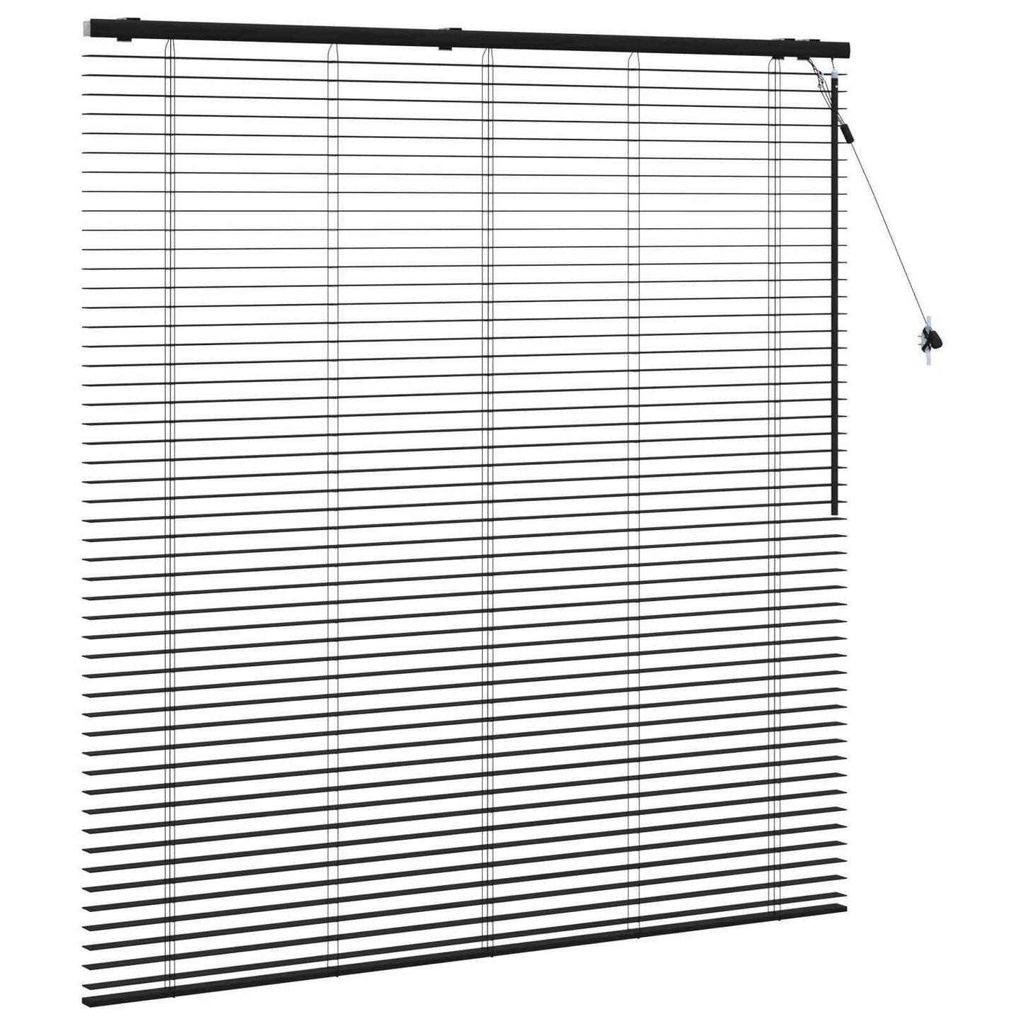 vidaXL Venetian Blind Black 155 x 160 cm 35 mm Solid Paulownia Wood