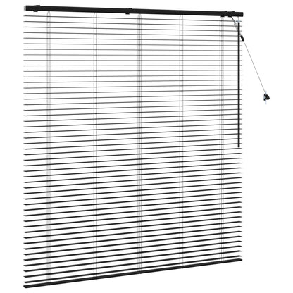 vidaXL Venetian Blind Black 155 x 160 cm 35 mm Solid Paulownia Wood