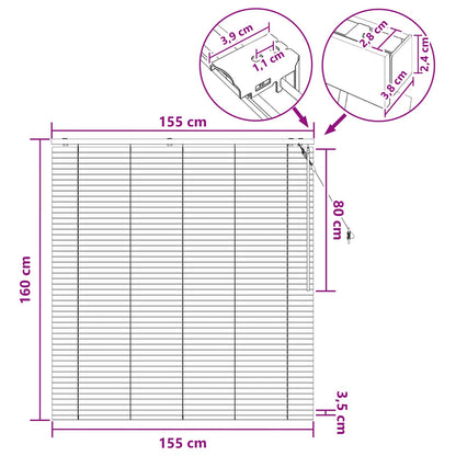 vidaXL Venetian Blind Black 155 x 160 cm 35 mm Solid Paulownia Wood