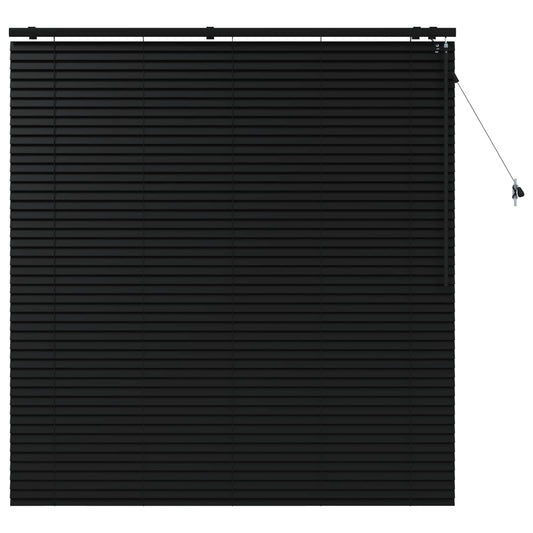 vidaXL Venetian Blind Black 160 x 160 cm 35 mm Solid Paulownia Wood