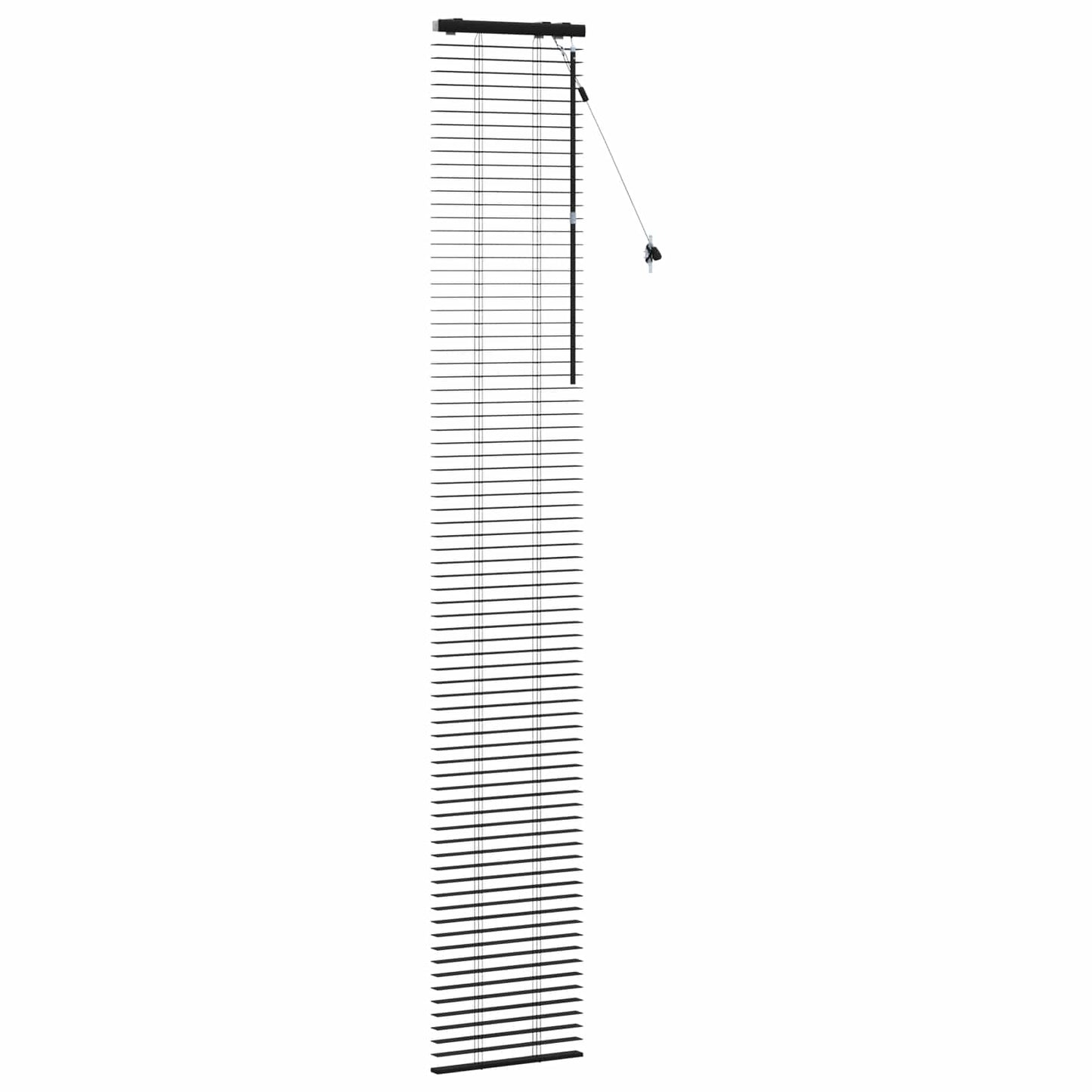 vidaXL Venetian Blind Black 50 x 250 cm 35 mm Solid Paulownia Wood