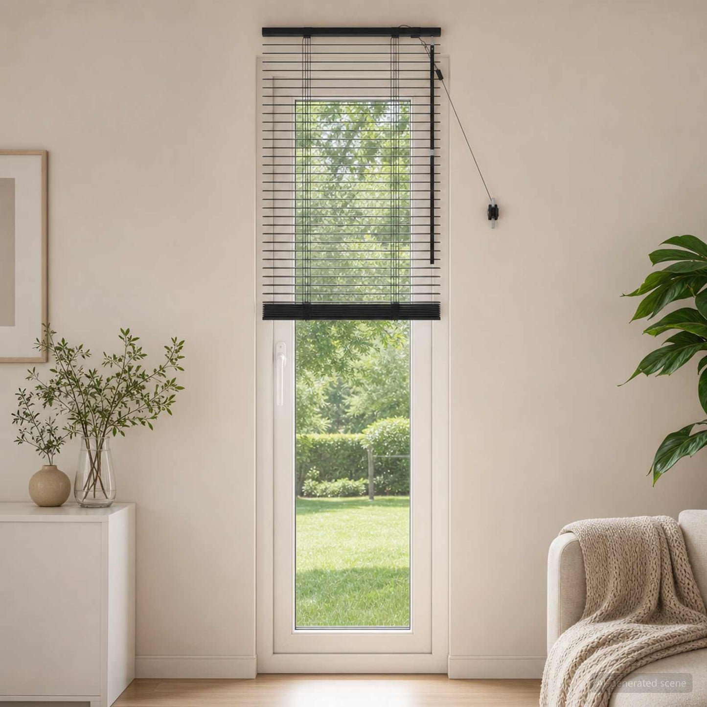 vidaXL Venetian Blind Black 60 x 250 cm 35 mm Solid Paulownia Wood