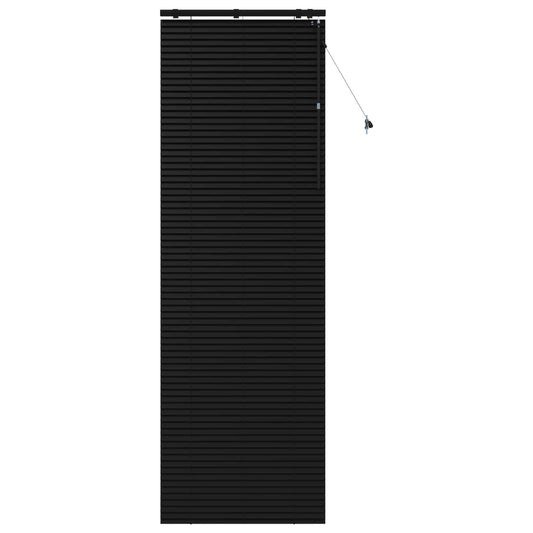 vidaXL Venetian Blind Black 75 x 250 cm 35 mm Solid Paulownia Wood