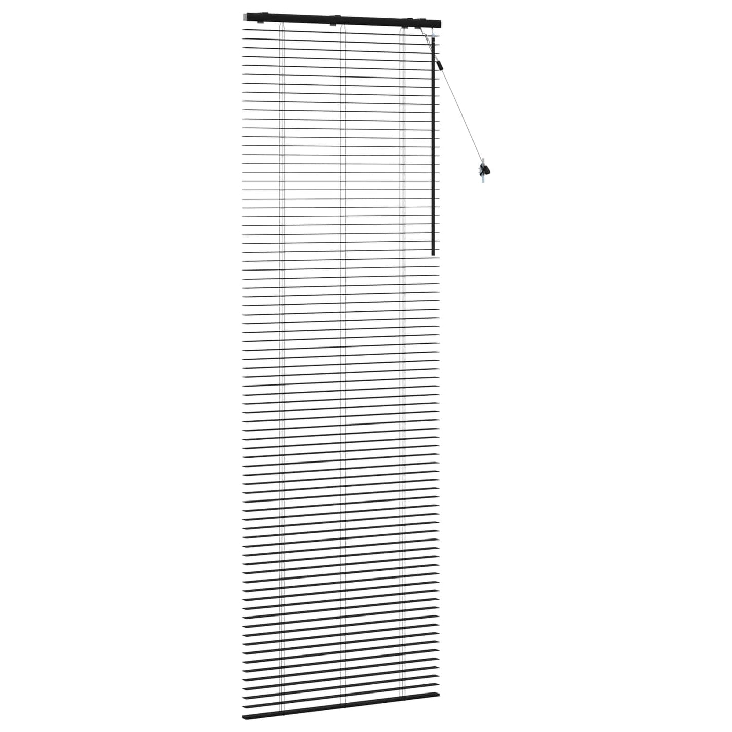 vidaXL Venetian Blind Black 90 x 250 cm 35 mm Solid Paulownia Wood