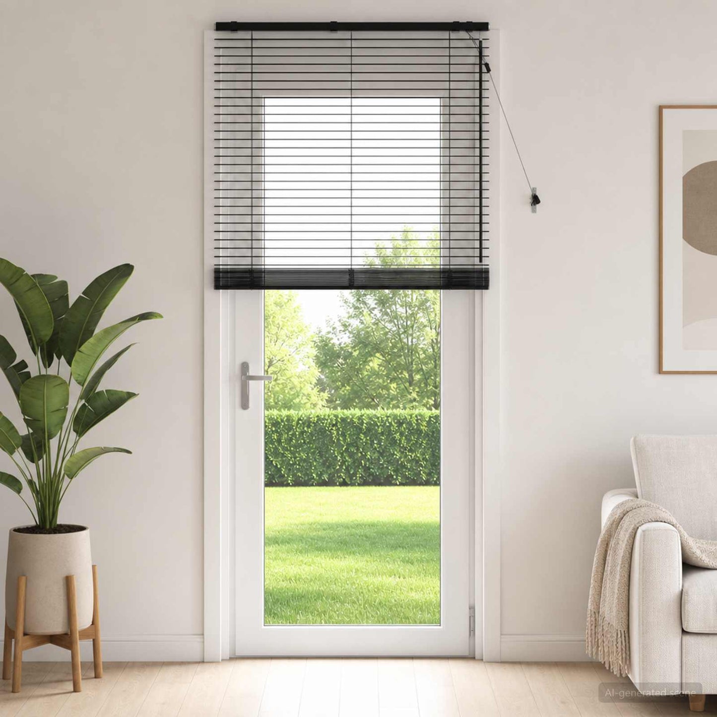 vidaXL Venetian Blind Black 105 x 250 cm 35 mm Solid Paulownia Wood