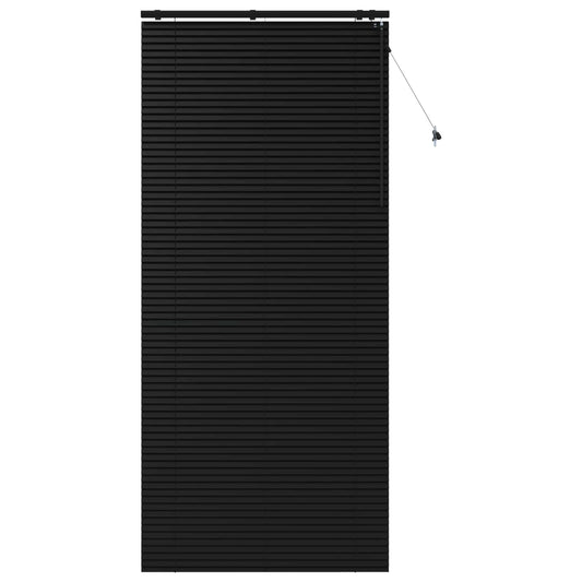 vidaXL Venetian Blind Black 100 x 250 cm 35 mm Solid Paulownia Wood