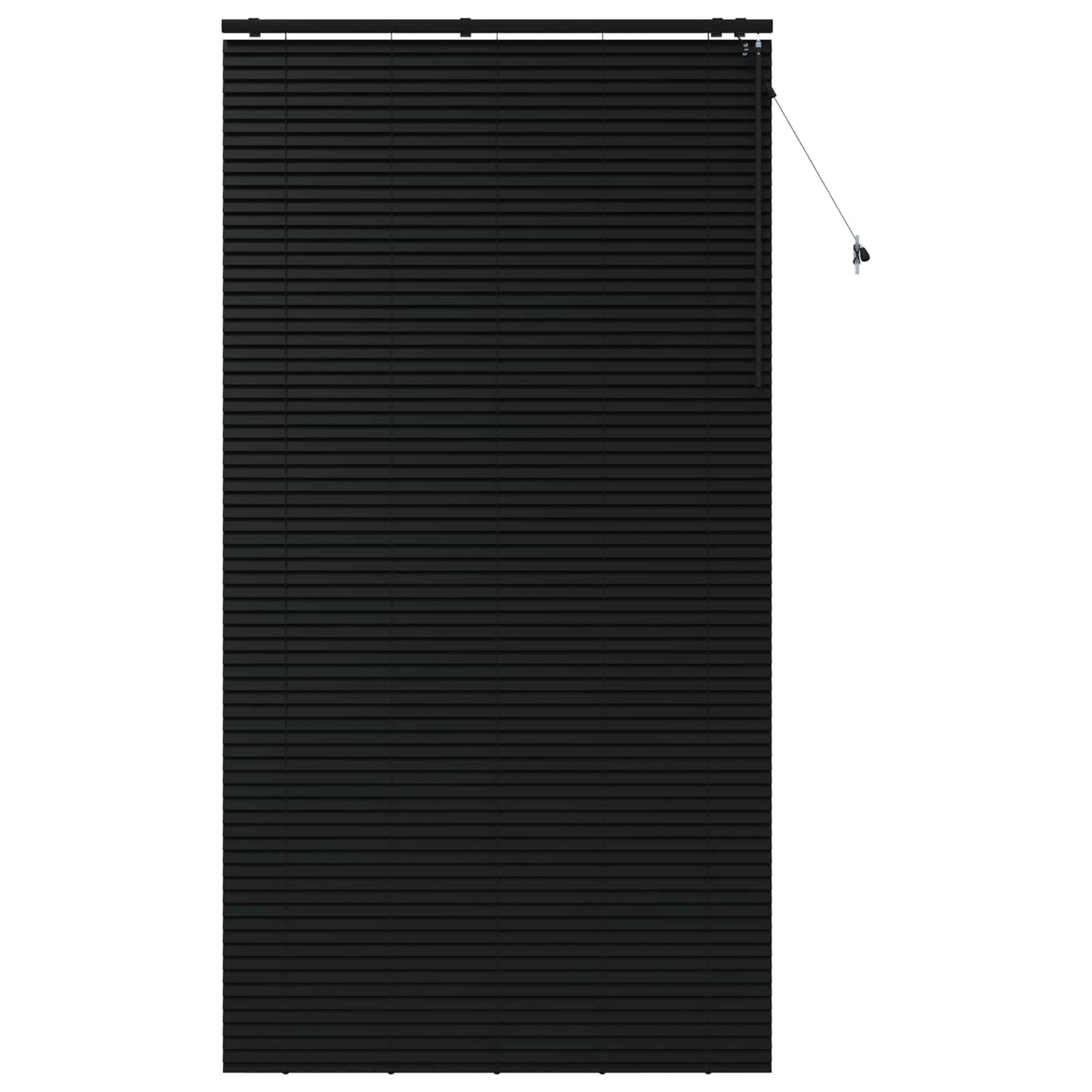 vidaXL Venetian Blind Black 130 x 250 cm 35 mm Solid Paulownia Wood