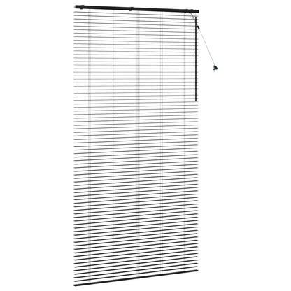 vidaXL Venetian Blind Black 135 x 250 cm 35 mm Solid Paulownia Wood