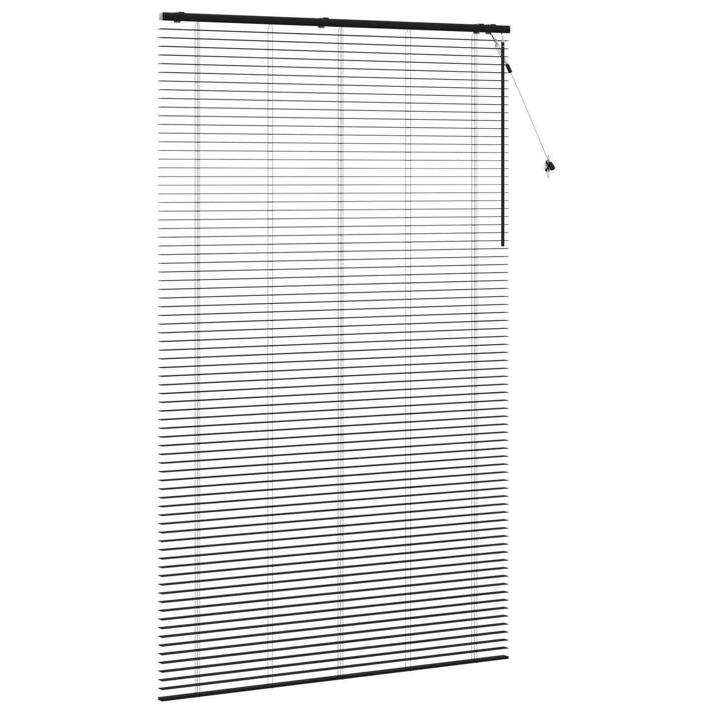 vidaXL Venetian Blind Black 145 x 250 cm 35 mm Solid Paulownia Wood