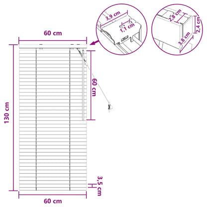 vidaXL Venetian Blind Dark Brown 60 x 130 cm 35 mm