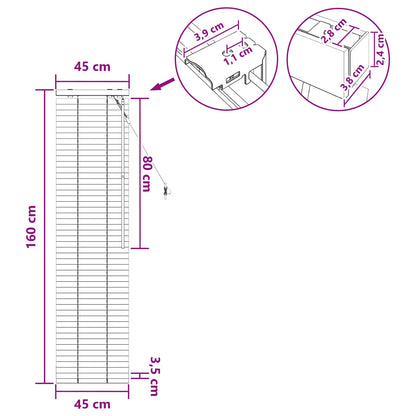 vidaXL Venetian Blind Dark Brown 45 x 160 cm 35 mm