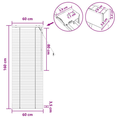 vidaXL Venetian Blind Dark Brown 60 x 160 cm 35 mm