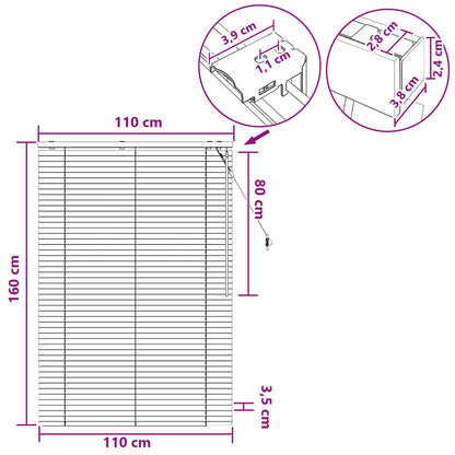 vidaXL Venetian Blind Dark Brown 110 x 160 cm 35 mm