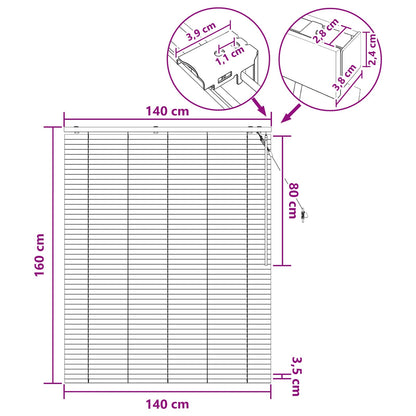 vidaXL Venetian Blind Dark Brown 140 x 160 cm 35 mm