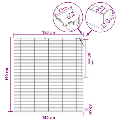 vidaXL Venetian Blind Dark Brown 150 x 160 cm 35 mm