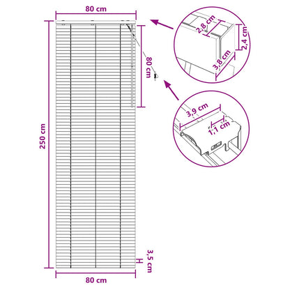 vidaXL Venetian Blind Dark Brown 80 x 250 cm 35 mm