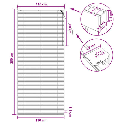 vidaXL Venetian Blind Dark Brown 110 x 250 cm 35 mm