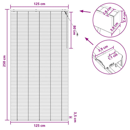 vidaXL Venetian Blind Dark Brown 125 x 250 cm 35 mm