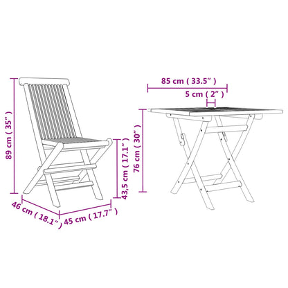vidaXL Garden Dining Set 3 pcs Brown Solid Acacia Wood