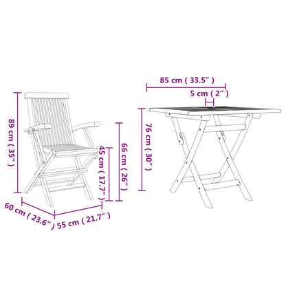 vidaXL Garden Dining Set 3 pcs Brown Solid Acacia Wood