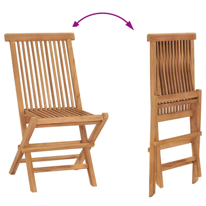 vidaXL Garden Dining Set Folding Brown Soild Teak Wood