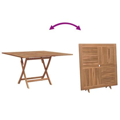 vidaXL Garden Dining Set Folding Brown Soild Teak Wood
