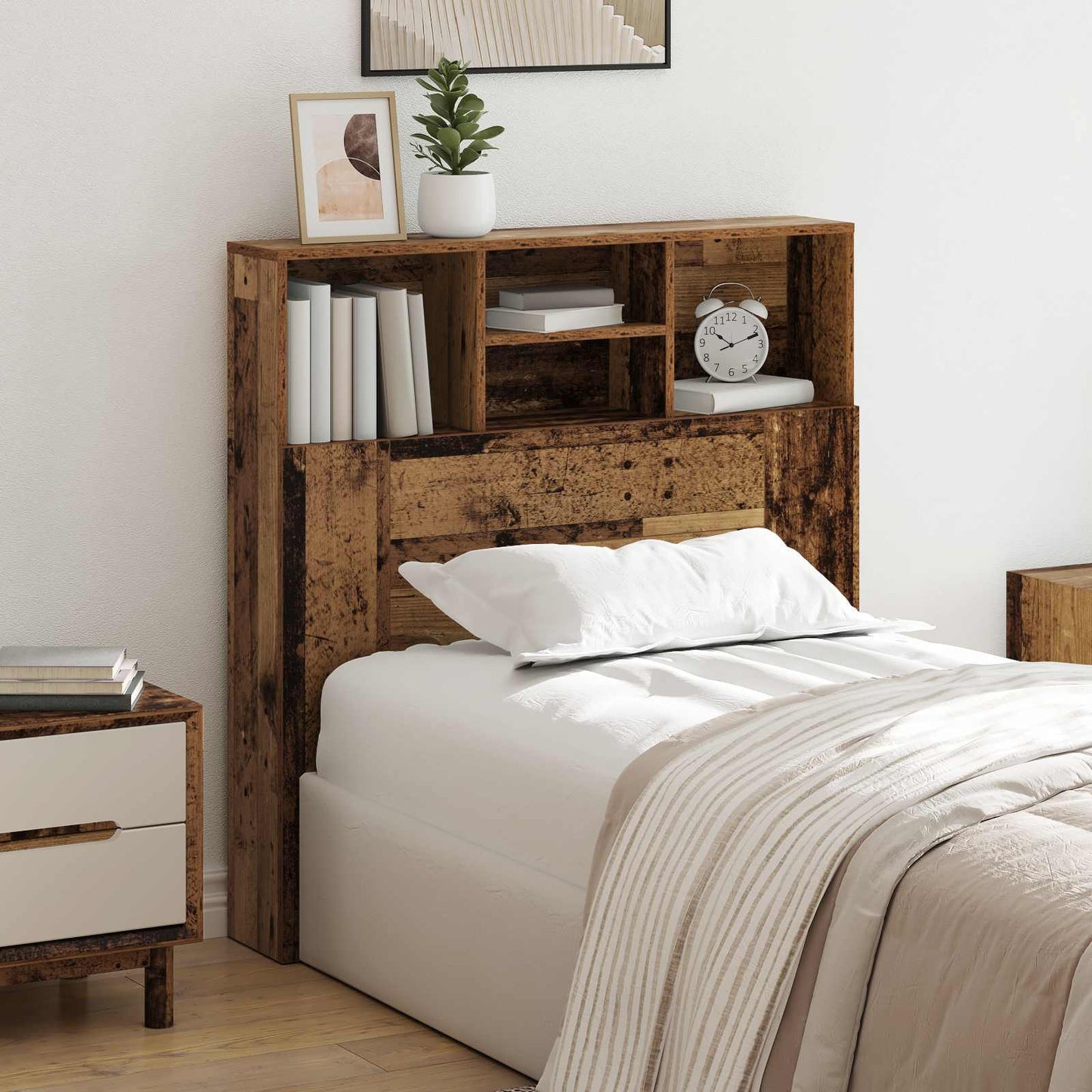 vidaXL Headboard Cabinet Old Wood Engineered Wood