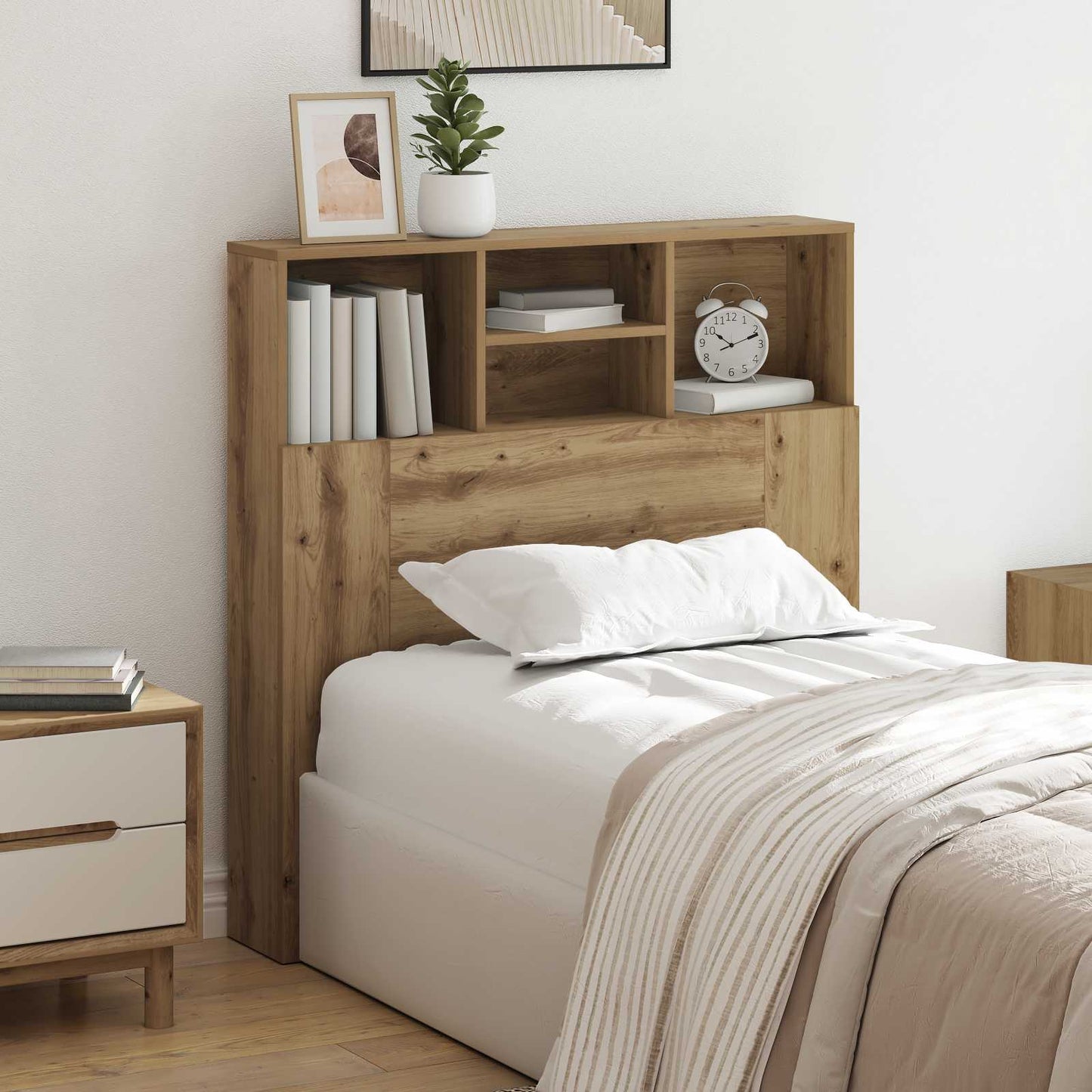 vidaXL Headboard Cabinet Artisan Oak Engineered Wood
