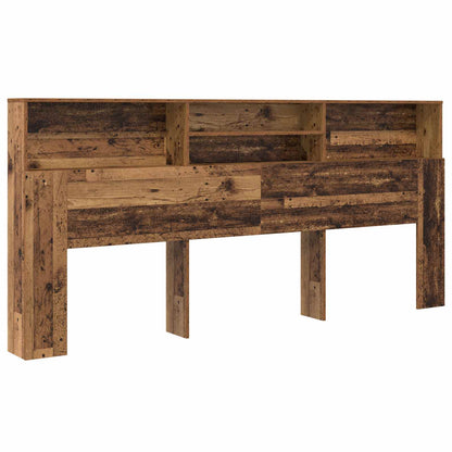 vidaXL Headboard Cabinet Old Wood 220 x 19 x 101.5 cm Engineered Wood