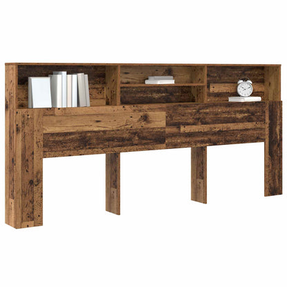 vidaXL Headboard Cabinet Old Wood 220 x 19 x 101.5 cm Engineered Wood