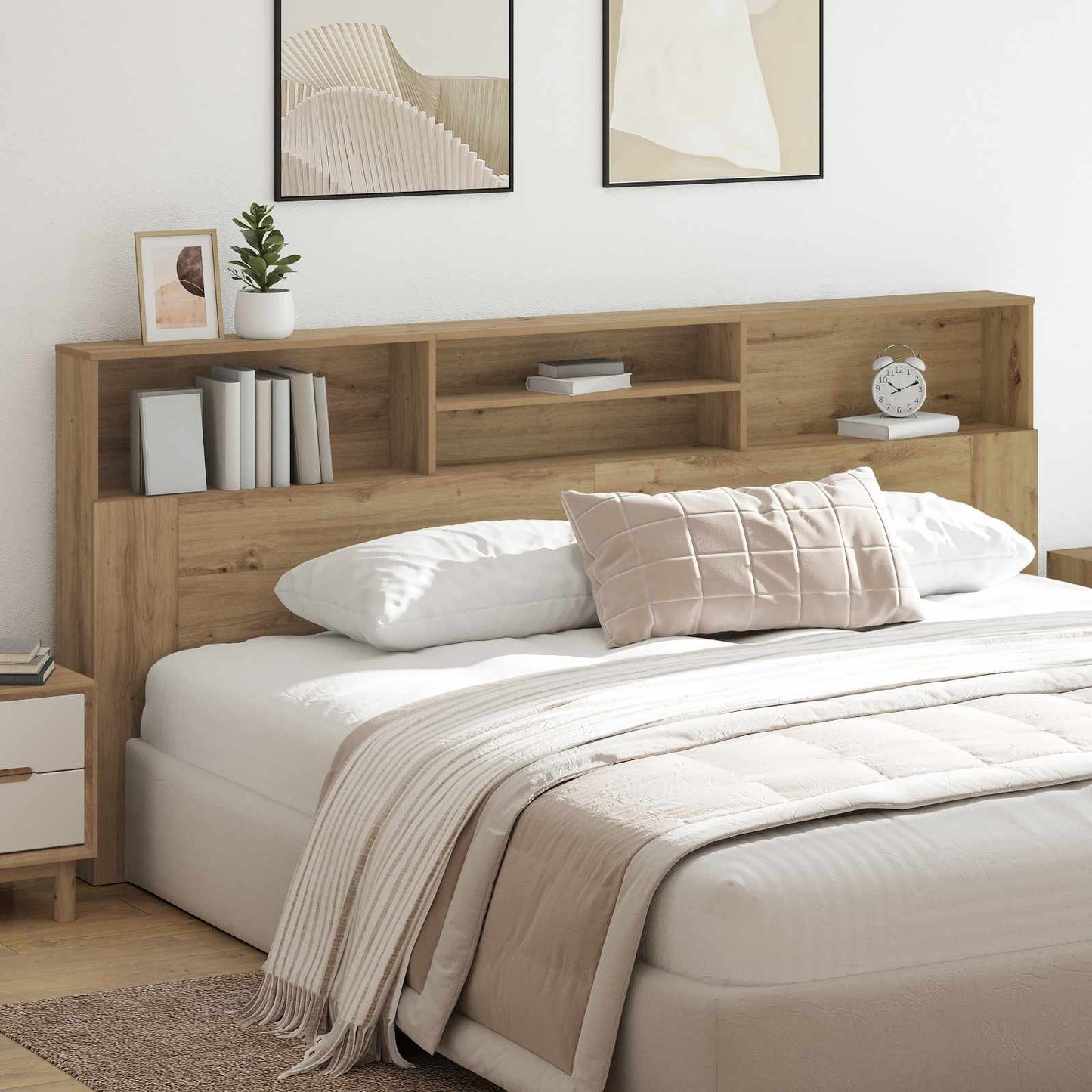 vidaXL Headboard Cabinet Artisan Oak Engineered Wood