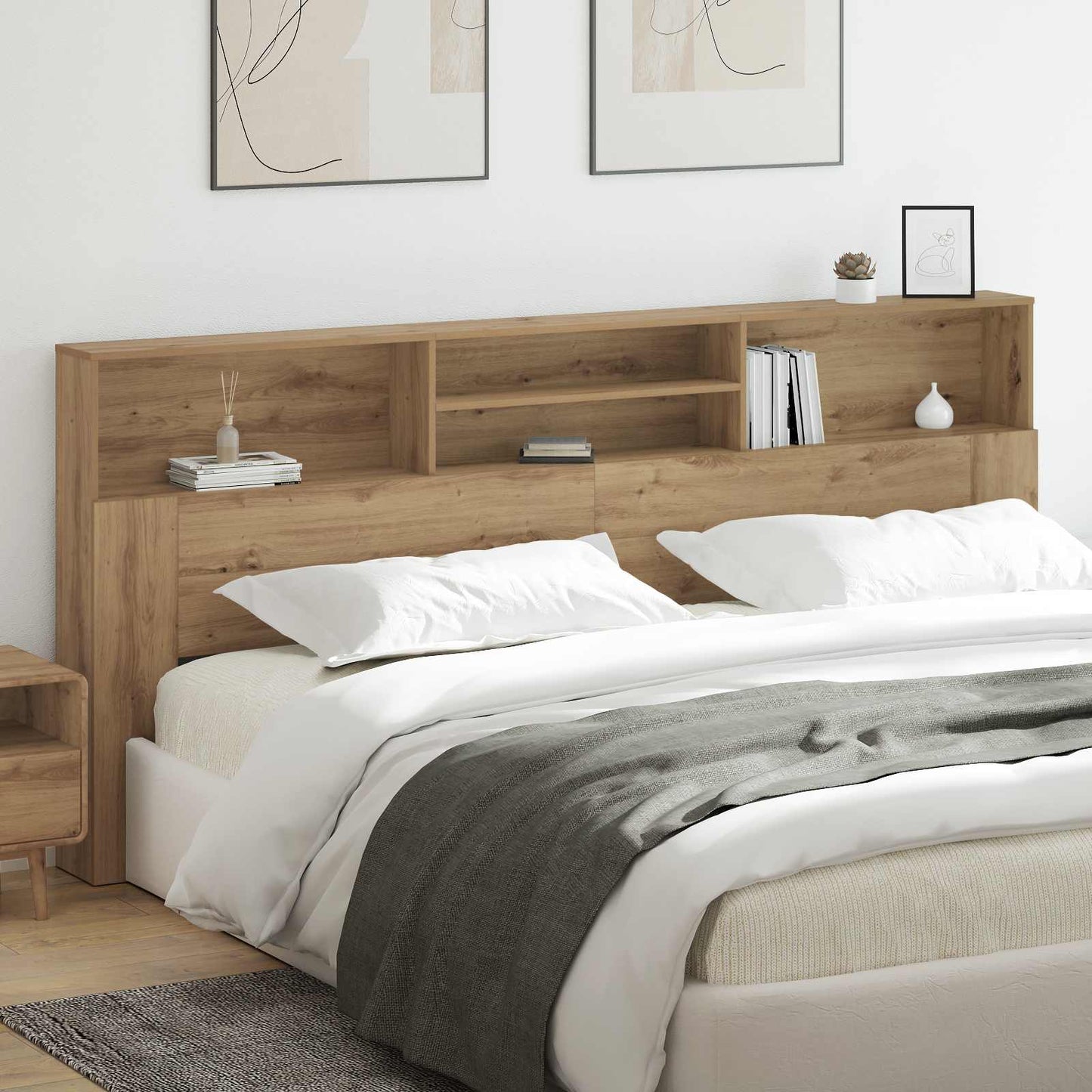 vidaXL Headboard Cabinet Artisan Oak Engineered Wood