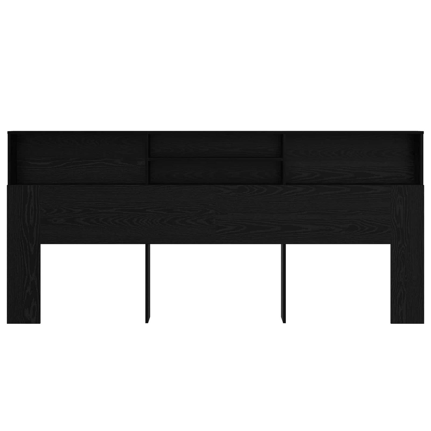 vidaXL Headboard Cabinet Black Oak 220 x 19 x 101.5 cm Engineered Wood