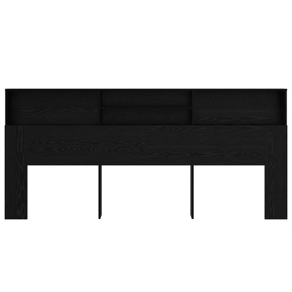 vidaXL Headboard Cabinet Black Oak 220 x 19 x 101.5 cm Engineered Wood