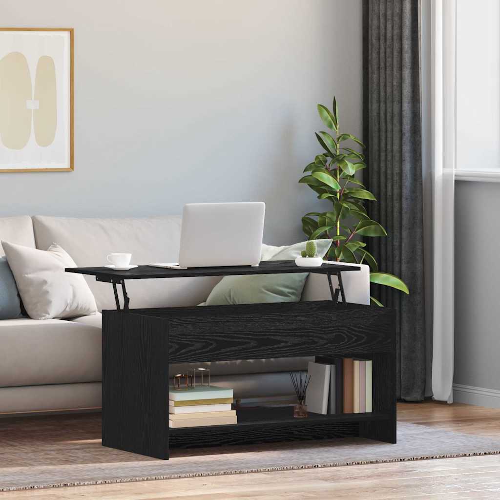 vidaXL Coffee Table Black Oak 80 x 50.5 x 41.5 cm Engineered Wood