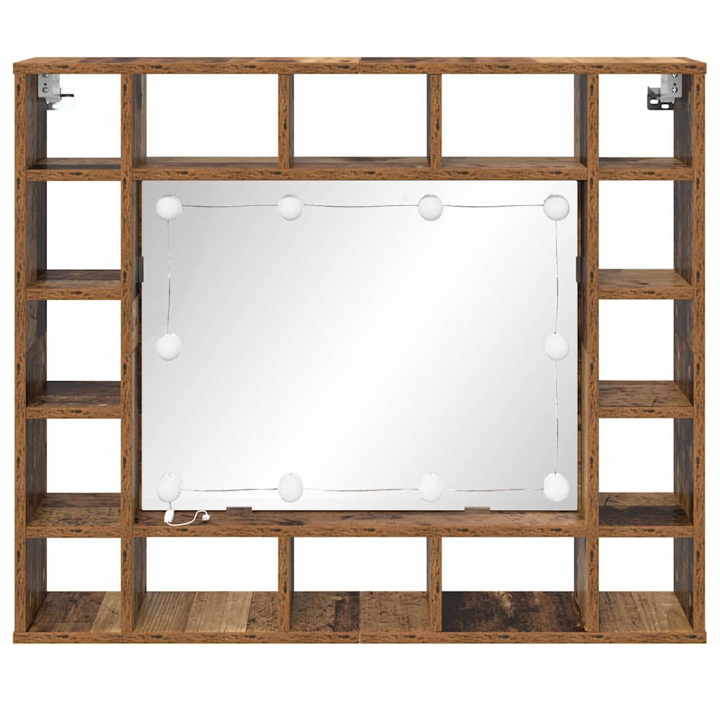 vidaXL Mirror Cabinet Old wood 91 x 15 x 76.5 cm Engineered Wood