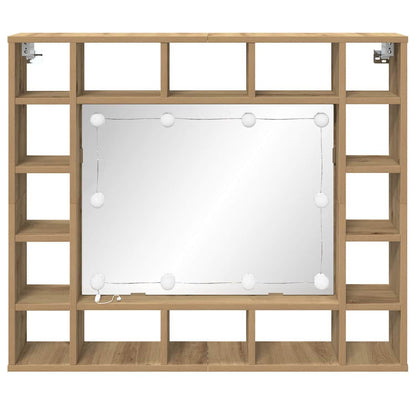 vidaXL Mirror Cabinet Artisan Oak 91 x 15 x 76.5 cm Engineered Wood