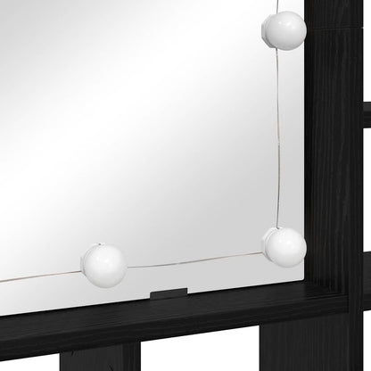 vidaXL Mirror Cabinet Black Oak 91 x 15 x 76.5 cm Engineered Wood