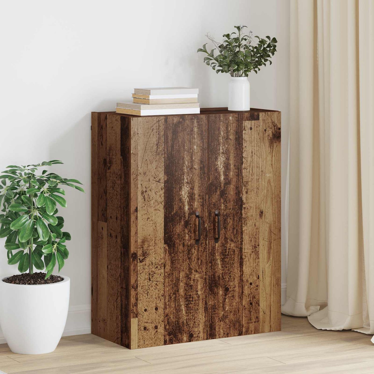 vidaXL Wall Cabinet Old Wood 69.5 x 34 x 90 cm Engineered Wood