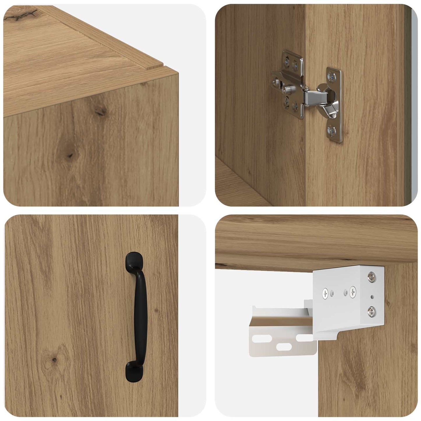 vidaXL Storage Cabinet Wall-mounted Artisan Oak 69.5 x 34 x 90 cm