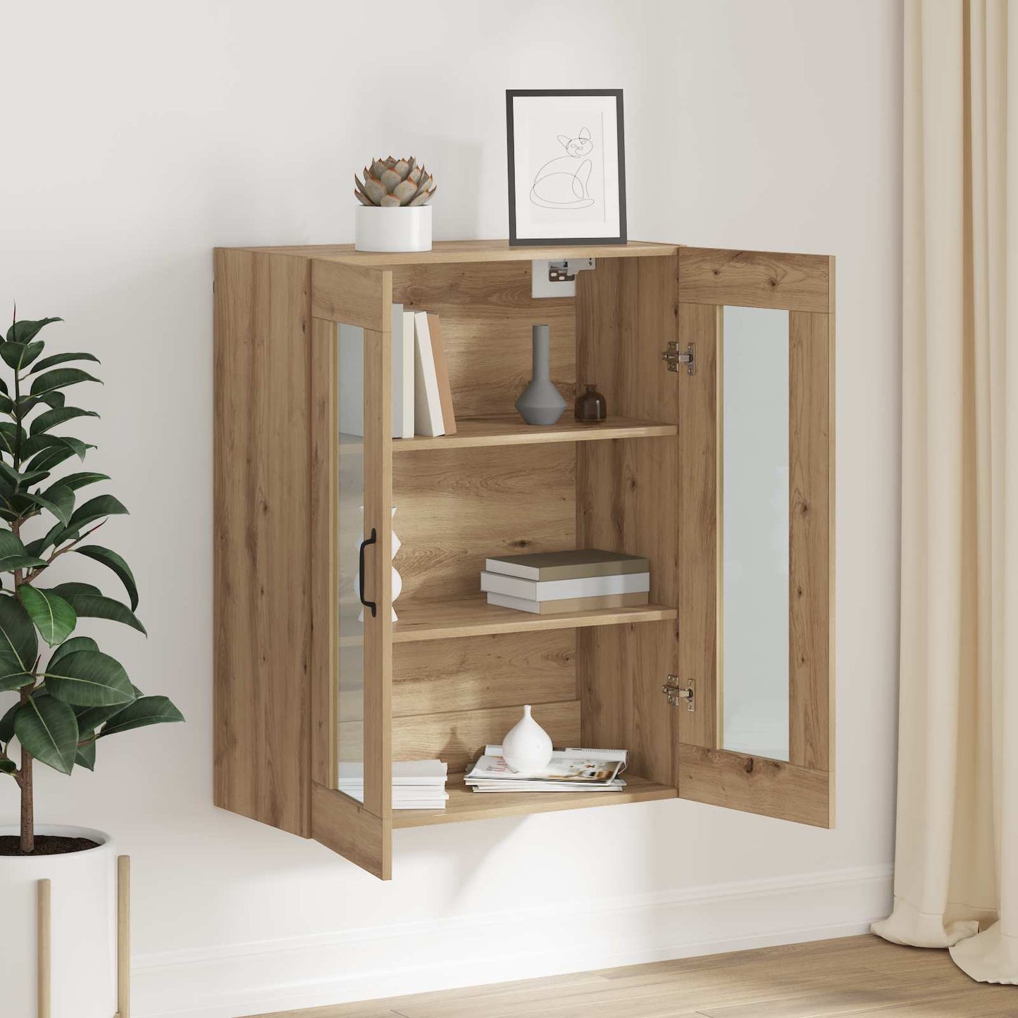 vidaXL Storage Cabinet Wall-mounted Artisan Oak 69.5 x 34 x 90 cm