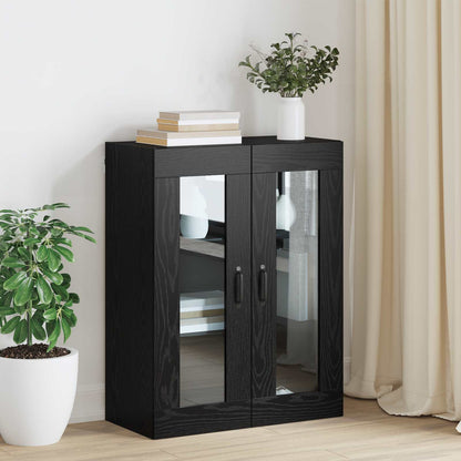 vidaXL Storage Cabinet Wall-mounted Black Oak 69.5 x 34 x 90 cm