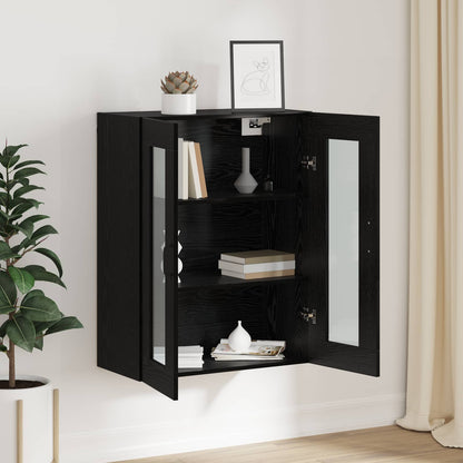 vidaXL Storage Cabinet Wall-mounted Black Oak 69.5 x 34 x 90 cm