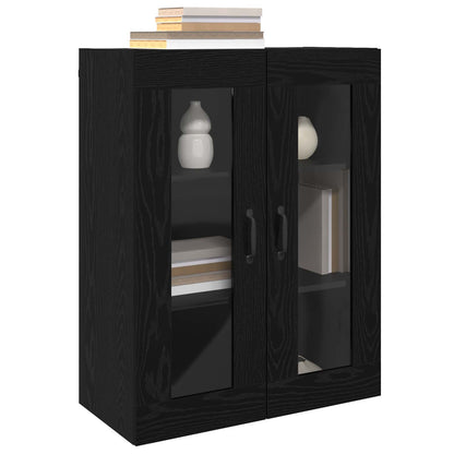 vidaXL Storage Cabinet Wall-mounted Black Oak 69.5 x 34 x 90 cm